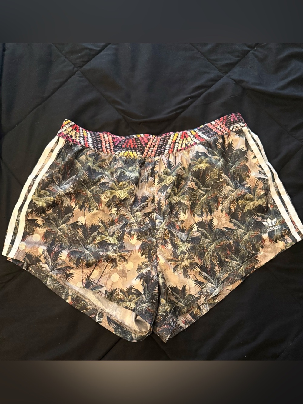 Adidas X Farm Rio Women’s Palm Print Running Shorts - Multi/Black